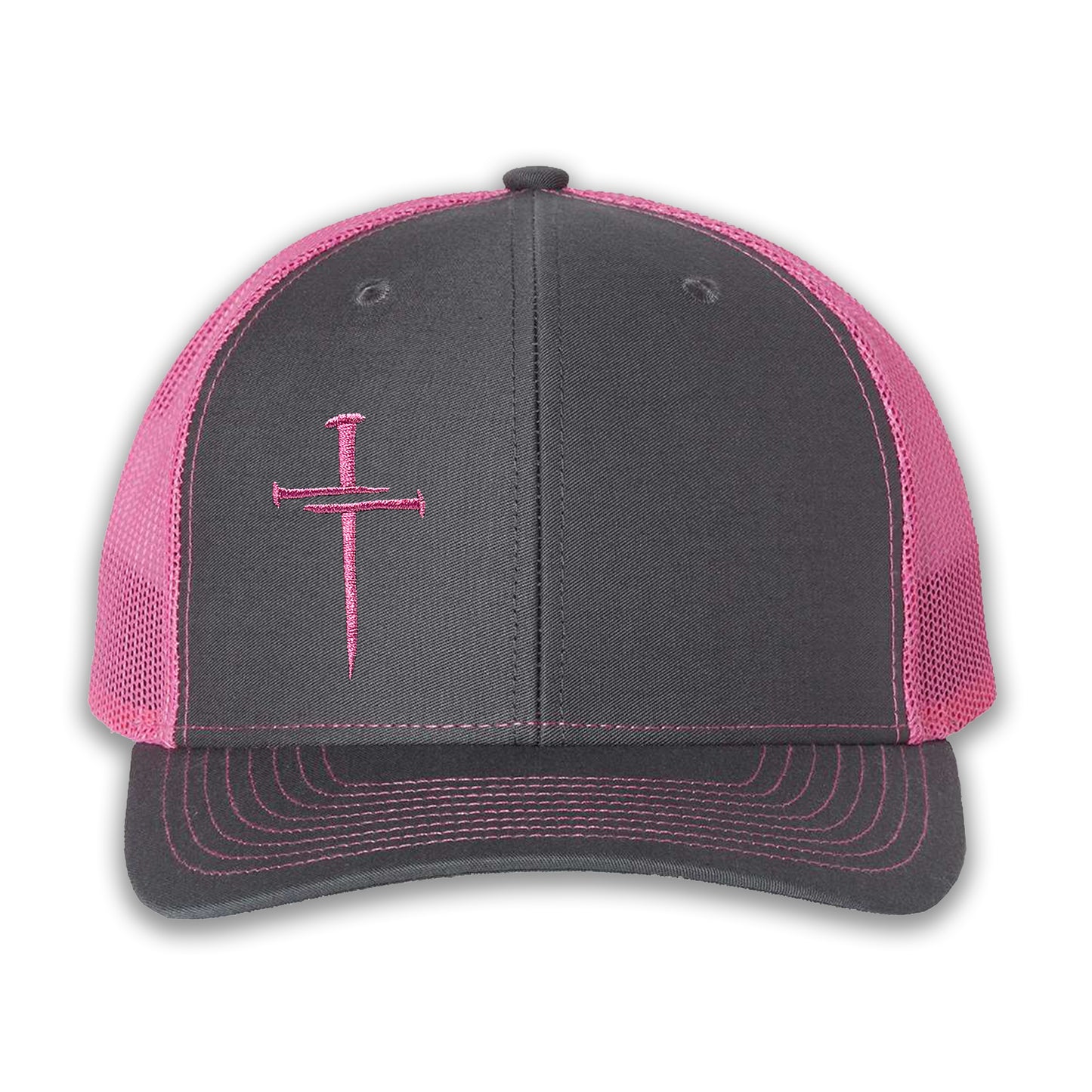 Nailed It Hat: 3 Nails Cross Embroidered Cap